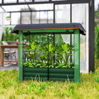 Outsunny Galvanized Raised Garden Bed with Cover - 49" L x 26" W x 43" H - Green-A shade cloth prevents sunburn and dehydration of plants and can be fixed by stakes and ropes 