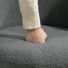 Vinsetto Fluffy Armless Office Chair with Adjustable Height - Grey-Colour: Grey
