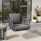 Modway Kaliah Outdoor Patio Aluminum Swing Chair - Charcoal Charcoal-Removable Cushions With Water-Resistant Fabric