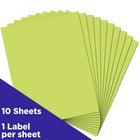 JAM Paper Full Page Labels, 8.5 x 11 Sticker Paper, AstroBrights Terra Lime Green, 2 sets of 5 (337628608g)-Terra Green
