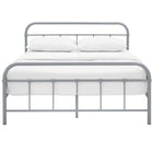 Modway Maisie Stainless Steel Queen Bed Frame - Grey-Reinforced Center Beam