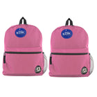 BAZIC Products Basic 16" Backpack - Fuchsia - 2 Pack-One large main compartment and small front compartment with zipper closure