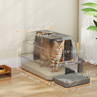 PawHut 80L XL Stainless Steel Cat Litter Box with Lid and Front/Top Entry-Triple anti-tracking system keeps your floors spotlessly clean 