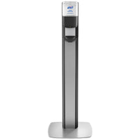 Purell Messenger ES6 Panel Floor Stand with Dispenser - Silver-Includes Purell ES6 Hand Sanitizer Dispenser - Graphite