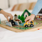Melissa & Doug 17-Piece Wooden Take-Along Tabletop Railroad - 3 Trains, Truck, Play Pieces, Bridge-6