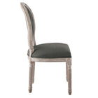 Modway Arise Vintage French Upholstered Fabric Dining Side Chair - Natural Grey-Dense Foam Padding