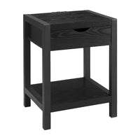 Monarch Specialties 3202 24" Contemporary Side Accent Table 2-Tier - Storage Drawer - Black Oak Laminate - Black Metal-This 24" high accent table features a trendy black oak laminate finish paired with sleek black metal, making it a fashionable addition to any modern decor