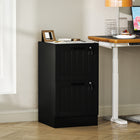 HOMCOM 2-Drawer Letter/A4 Filing Cabinet with Lock - Black-Small footprint conserves valuable floor space
