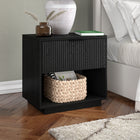 Hudson&Canal Karten 24" Nightstand - Black Grain-Product Dimensions: 15.75" L x 23.63" W x 23.5" H