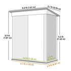 Outsunny Small Outdoor Storage Shed with Adjustable Shelf - 5' x 3' - Grey-Lean-to design saves space and helps it stay stable by using existing structures 