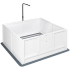 PawHut Whelping Box for Dogs with Retractable Light Stand & Pad - 41" L x 39" W-Keep puppies safe from potential squeezing hazards with the pig rail