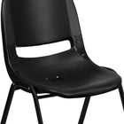 Flash Furniture HERCULES Series Kid's Black Ergonomic Shell Stack Chair with Black Frame & 12" Seat Height-Limited Lifetime Warranty on Frame
