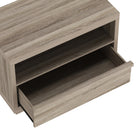 Manhattan Comfort Navis 32" Contemporary 1-Drawer Nightstand - Natural Oak-Available in three versatile finishes: Natural Oak, Charcoal Grey, and Whitewashed Oak to suit different décor styles