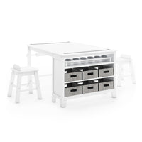 Guidecraft Martha Stewart Living & Learning Collection Kids’ Art Table & Stools - Creamy White-Made from durable birch and engineered wood