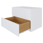 Nexera Avenue Nightstand With 1-Drawer And Folding Door - White-Designed and made in Canada with CARB II/FSC Certified particle board and MDF materials.  Ships in 24-48H from order date. Assembly required