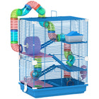 PawHut 5-Tier Portable Hamster Cage with Accessories - Dark Blue-5 tier design offers ample space for your pet to exercise, relax, and explore 