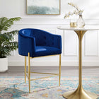 Modway Savour Tufted Counter Stool - Navy-Stain-Resistant Performance Velvet