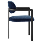 Modway Elio Barrel Fabric and Metal Dining Chair - Black/Navy-Fully Assembled