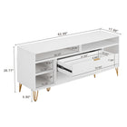 Manhattan Comfort DUMBO 62.99" Modern TV Stand - White-Includes 2 Full Extension Drawers and 6 Shelves