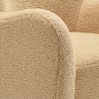 Modway Montrose Wingback Sherpa Swivel Accent Chair - Ivory Walnut-8