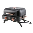 Kenmore 2 Burner Retro Tabletop Gas Grill - Black/Copper-Cast Aluminum Lid and Firebox.