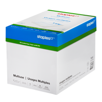 Staples FSC-Certified Multiuse Paper - 20 lb. - 8.5" W x 11" H - White - 2500 Sheets-8.5" x 11" (Letter Size)