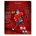Connor Bedard Collage Blackhawks - Framed Canvas - 16" x 20"-Premium canvas print with gallery-wrapped edges