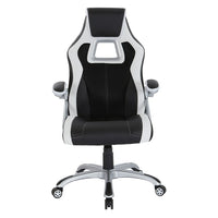 OSP Designs Race Chair - Black with White Trim-Tilt, Tilt Lock and Tilt Tension