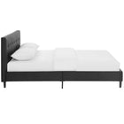 Modway Linnea Faux Leather Full Bed - Black-Tufted Vinyl Headboard