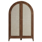 Modway Calista 63" Arched Storage Cabinet With Folding Desk - Walnut-Adjustable Levelers