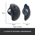 Logitech Ergo M575 Wireless Optical Trackball Mouse - Black-Dimensions: 5.28"H X 3.94"W X 1.89"D
