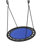 Qaba Kids Saucer Tree Swing - 39" Round - Navy Blue-Foam-padded metal tubes resist rust and wear 