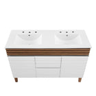 Modway Render 48" Double Sink Bathroom Vanity - White/Walnut/White-9
