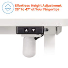 Motionwise M1 Series Height Adjustable Electric Sit Stand Desk - 48" x 24" - Home Office Desk with Single Wooden Desktop - White-Smooth Single Motor Adjustment: Easily transition between positions using the reliable single motor system for effortless and quiet height adjustments