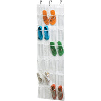 Honey Can Do 24-Pocket Over-The-Door PEVA Shoe Rack-Breathable material and protective PEVA prevent moths and musty odors and keeps contents dust-free