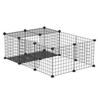 PawHut 14" H 16-Panel Pet Playpen with Door-Enclosure for bunnies, chinchillas, guinea pigs and other small animals 