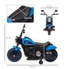 Aosom 6V Kids Electric Ride-On Motorcycle with Training Wheels - Blue-Removable training wheels for practice 