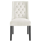 Modway Baronet Performance Velvet Dining Chairs - White - 2 Pack-8