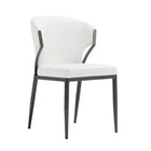 Manhattan Comfort Kirsten 20.5" Modern Leatherette Upholstered Dining Chair - White - Set of 2-Plush, Foam-Filled Seat for Lasting Comfort