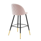 Modway Cordial Performance Velvet Bar Stools - Pink - Set of 2-Bar Stool Weight Capacity: 300 lb