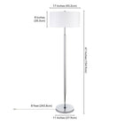 Hudson&Canal Simone 2-Light Floor Lamp with Fabric Shade - Cool Grey/Polished Nickel/White-Includes a 8 ft. cord with rotary socket switch