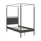 Modway Marlowe 4-Poster Canopy Metal Twin Platform Bed - Charcoal-Tapered Metal Frame