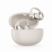 Rwan Clip Open-Ear Earbuds - Beige-Open-ear clip-on design keeps the ear canal uncovered for greater awareness of your surroundings