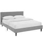Modway Linnea Full Bed - Light Grey-Upholstered Polyester Plywood Base