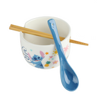 Danawares Disney Stitch Noodle Bowl with Spoon and Chopsticks -Featuring Stitch's playful face and tropical flair, it's perfect for Disney fans