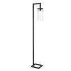 Hudson&Canal Malva 67.75" Tall Floor Lamp with Glass Shade - Blackened Bronze/Seeded-Modern and contemporary design for your living room, office space, bedroom, or reading nook