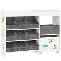 Qaba Toy Storage Organizer with 11 Removable Boxes - White-4-tier design, 11 boxes offer ample organized storage space
