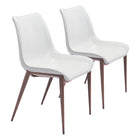 Zuo Magnus Dining Chair - White/Walnut - Set of 2-Assembly required