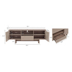 Manhattan Comfort Ella 59.1" Modern TV Stand - Mocha-Features Adjustable Shelves with 5 Cubby Spaces and 1 Full Extension Drawer