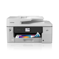 Brother INKvestment MFC-J6560DW Wireless Colour Inkjet All-in-One Printer with 2.7” Touchscreen-All-in-one printer. This multifunction printer makes it easy to print, copy, scan, and fax —all in one powerful device and comes with one 1,800-page yield black ink cartridge and one each 750-page yield cartridge in cyan, yellow and magenta.(7)